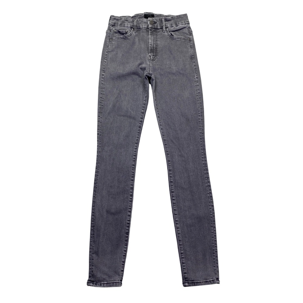 Mother High Waisted Looker Jeans Dancing In The Dark Grey Skinny Size 27 Grunge